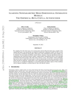 Learning Nonparametric High-Dimensional Generative Models: The
  Empirical-Beta-Copula Autoencoder