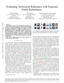 Evaluating Adversarial Robustness with Expected Viable Performance