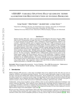 vSHARP: variable Splitting Half-quadratic ADMM algorithm for
  Reconstruction of inverse-Problems
