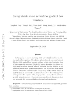 Energy stable neural network for gradient flow equations