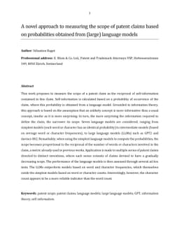 A novel approach to measuring the scope of patent claims based on
  probabilities obtained from (large) language models