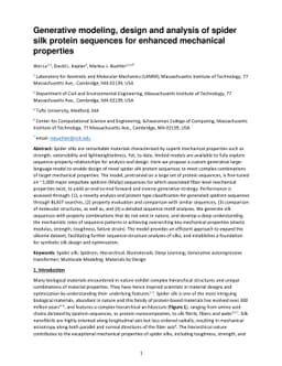 Generative modeling, design and analysis of spider silk protein
  sequences for enhanced mechanical properties