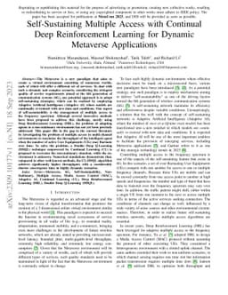 Self-Sustaining Multiple Access with Continual Deep Reinforcement
  Learning for Dynamic Metaverse Applications