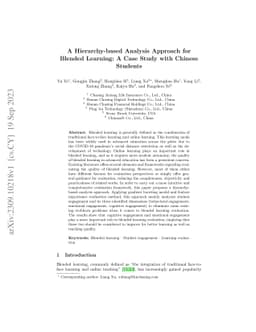 A Hierarchy-based Analysis Approach for Blended Learning: A Case Study
  with Chinese Students