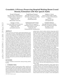 Crowdotic: A Privacy-Preserving Hospital Waiting Room Crowd Density
  Estimation with Non-speech Audio