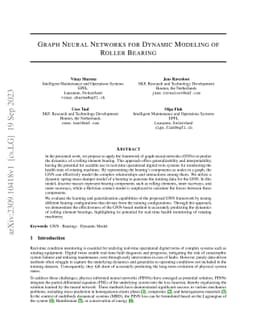 Graph Neural Networks for Dynamic Modeling of Roller Bearing