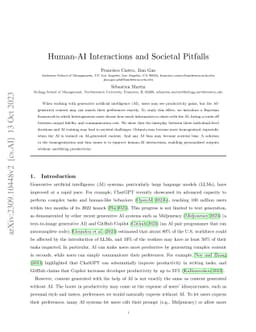 Human-AI Interactions and Societal Pitfalls