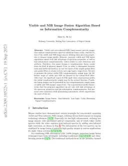 Visible and NIR Image Fusion Algorithm Based on Information
  Complementarity