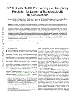 SPOT: Scalable 3D Pre-training via Occupancy Prediction for Autonomous
  Driving