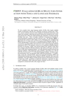 MINT: Evaluating LLMs in Multi-turn Interaction with Tools and Language
  Feedback