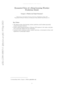 Dynamical Tests of a Deep-Learning Weather Prediction Model
