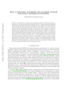 SPFQ: A Stochastic Algorithm and Its Error Analysis for Neural Network
  Quantization