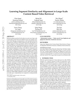 Learning Segment Similarity and Alignment in Large-Scale Content Based
  Video Retrieval