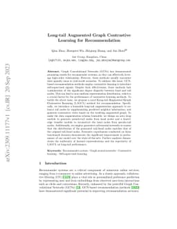 Long-tail Augmented Graph Contrastive Learning for Recommendation