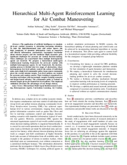 Hierarchical Multi-Agent Reinforcement Learning for Air Combat
  Maneuvering