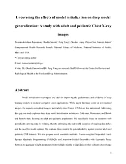 Uncovering the effects of model initialization on deep model
  generalization: A study with adult and pediatric Chest X-ray images