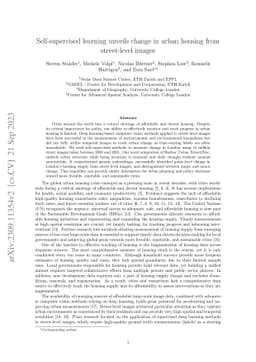 Self-supervised learning unveils change in urban housing from
  street-level images