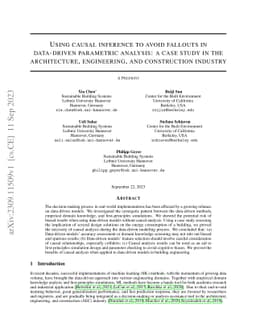Using causal inference to avoid fallouts in data-driven parametric
  analysis: a case study in the architecture, engineering, and construction
  industry