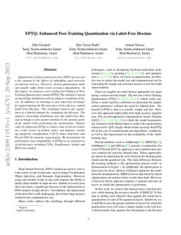 EPTQ: Enhanced Post-Training Quantization via Label-Free Hessian