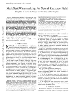 MarkNerf:Watermarking for Neural Radiance Field