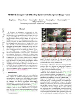 MEFLUT: Unsupervised 1D Lookup Tables for Multi-exposure Image Fusion