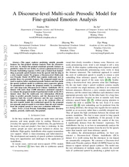 A Discourse-level Multi-scale Prosodic Model for Fine-grained Emotion
  Analysis