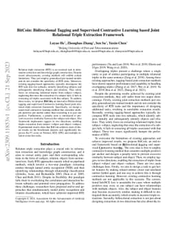 BitCoin: Bidirectional Tagging and Supervised Contrastive Learning based
  Joint Relational Triple Extraction Framework