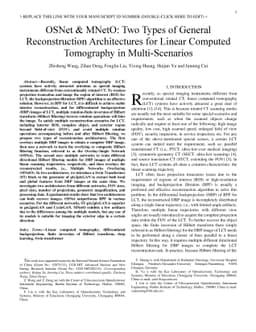 OSNet & MNetO: Two Types of General Reconstruction Architectures for
  Linear Computed Tomography in Multi-Scenarios