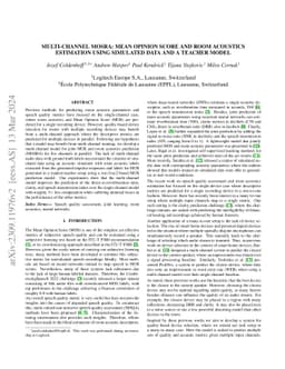 Multi-Channel MOSRA: Mean Opinion Score and Room Acoustics Estimation
  Using Simulated Data and a Teacher Model