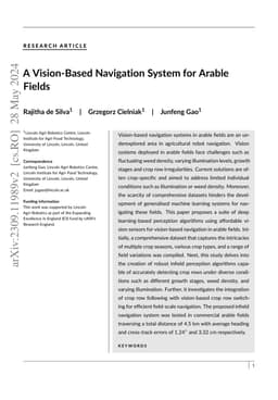 A Vision-Based Navigation System for Arable Fields
