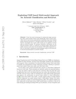 Exploiting CLIP-based Multi-modal Approach for Artwork Classification
  and Retrieval