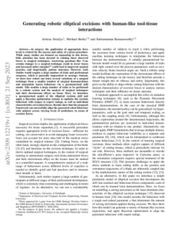 Generating robotic elliptical excisions with human-like tool-tissue
  interactions