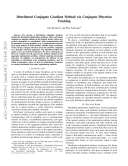 Distributed Conjugate Gradient Method via Conjugate Direction Tracking