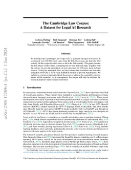The Cambridge Law Corpus: A Dataset for Legal AI Research