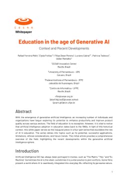 Education in the age of Generative AI: Context and Recent Developments