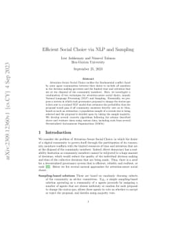 Efficient Social Choice via NLP and Sampling