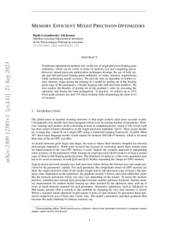 Memory Efficient Mixed-Precision Optimizers