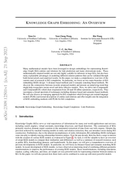 Knowledge Graph Embedding: An Overview