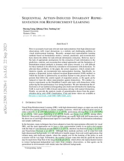 Sequential Action-Induced Invariant Representation for Reinforcement
  Learning