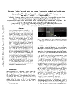 Decision Fusion Network with Perception Fine-tuning for Defect
  Classification