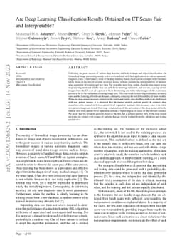 Are Deep Learning Classification Results Obtained on CT Scans Fair and
  Interpretable?