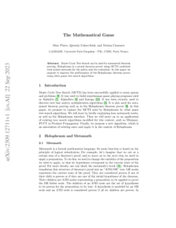 The Mathematical Game