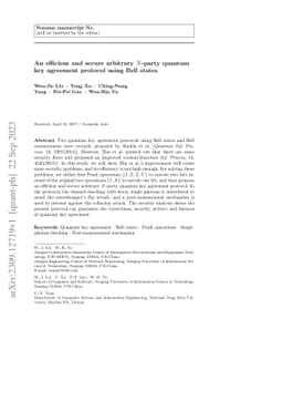 An Efficient and Secure Arbitrary N-Party Quantum Key Agreement Protocol
  Using Bell States