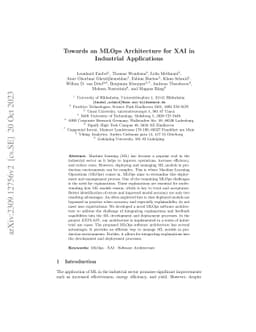 Towards an MLOps Architecture for XAI in Industrial Applications