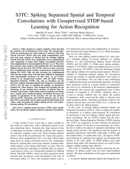S3TC: Spiking Separated Spatial and Temporal Convolutions with
  Unsupervised STDP-based Learning for Action Recognition