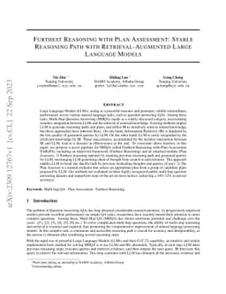 Furthest Reasoning with Plan Assessment: Stable Reasoning Path with
  Retrieval-Augmented Large Language Models
