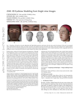 EMS: 3D Eyebrow Modeling from Single-view Images