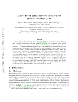 Model-based causal feature selection for general response types