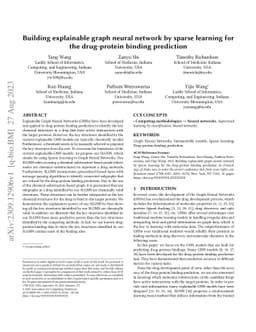 Building explainable graph neural network by sparse learning for the
  drug-protein binding prediction