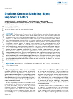 Students Success Modeling: Most Important Factors
